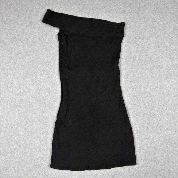 Capulet Dresses & Skirts - Capulet Black Ribbed One Shoulder Mini Dress XS Cotton Blend Bodycon LBD Sleek